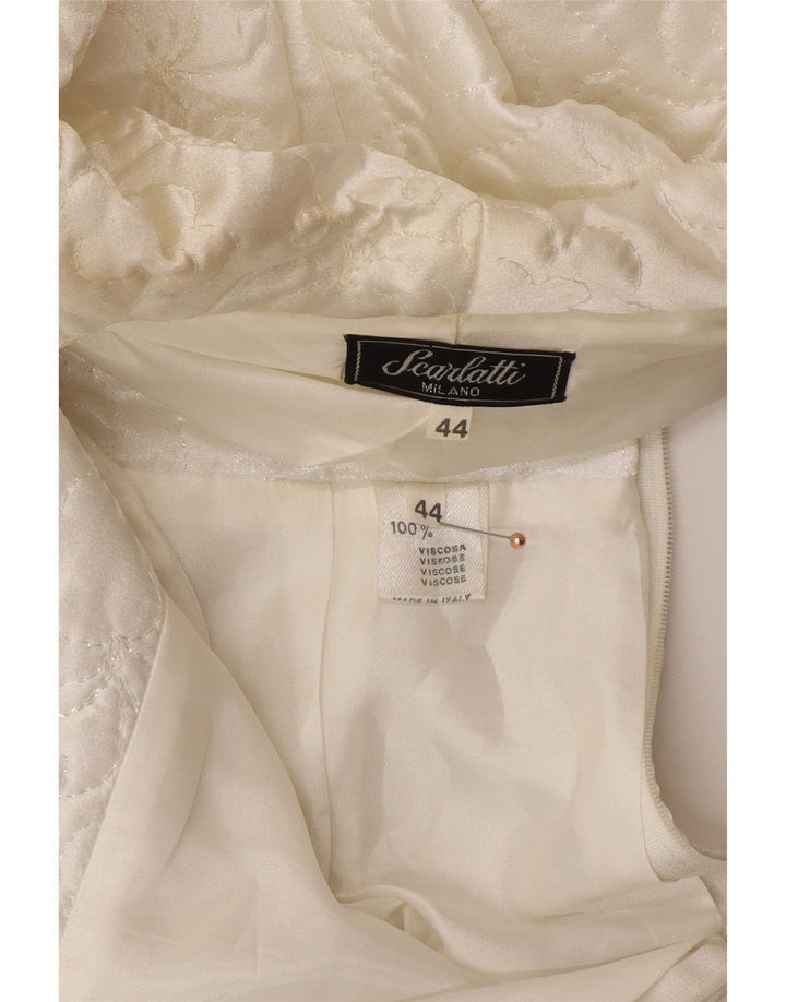 Vintage γυναικεία 2 τεμάχια σετ φούστα IT 44 Medium W28 Λευκή βισκόζη