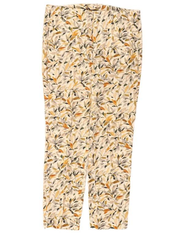 Zara Γυναικείο ίσιο παντελόνι Chino EU 38 Small W28 L27 Μπεζ φλοράλ βαμβακερό