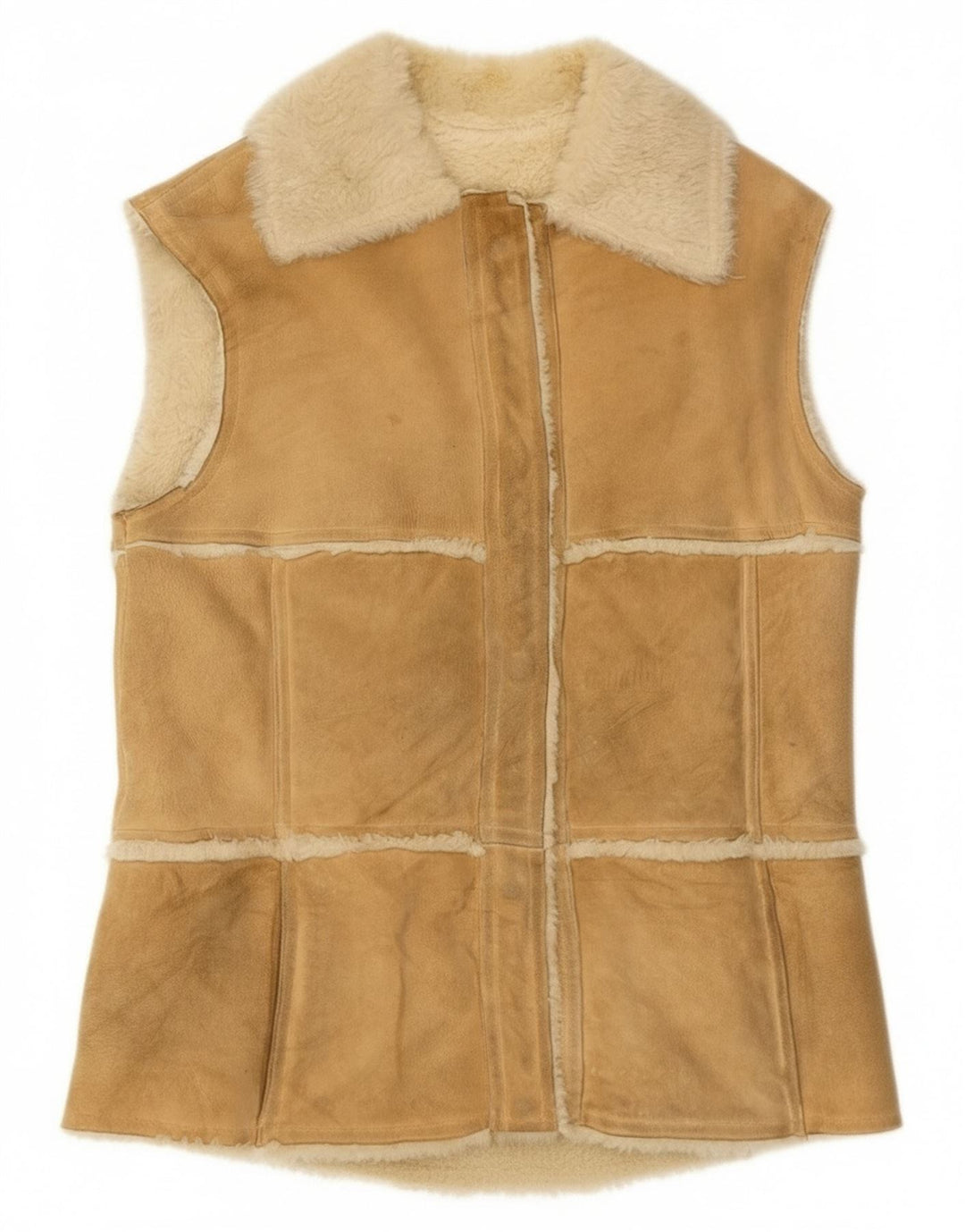 Vintage Γυναικείο Shearling Gilet IT 44 Medium Beige