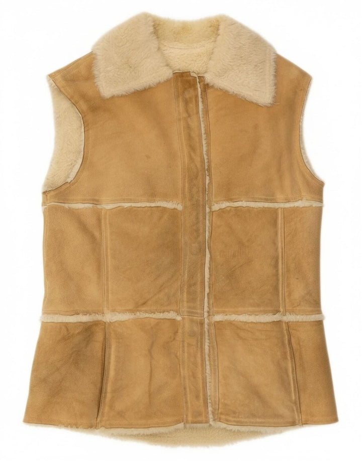 Vintage Γυναικείο Shearling Gilet IT 44 Medium Beige