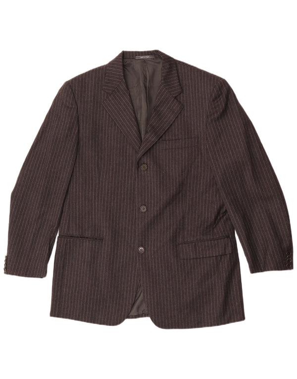 Cerruti 1881 Ανδρικό μπουφάν σακάκι με 3 κουμπιά IT 52 XL γκρι ριγέ μαλλί