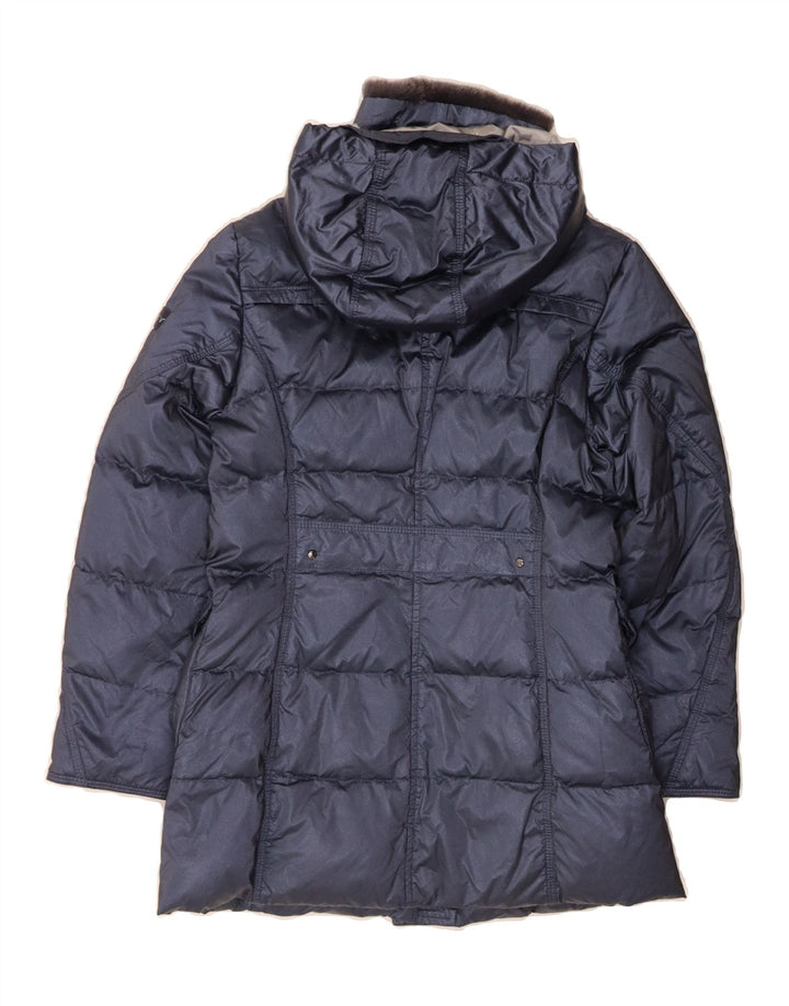 PEUTEREY Girls Hooded Padded Coat 7-8 Years Medium Navy Blue Polyamide Vintage PEUTEREY and Second-Hand PEUTEREY from Messina Hembry 