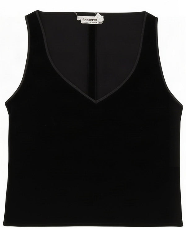 Piero Moretti Γυναικεία αμάνικη βελούδινη μπλούζα Top IT 40 Small Black