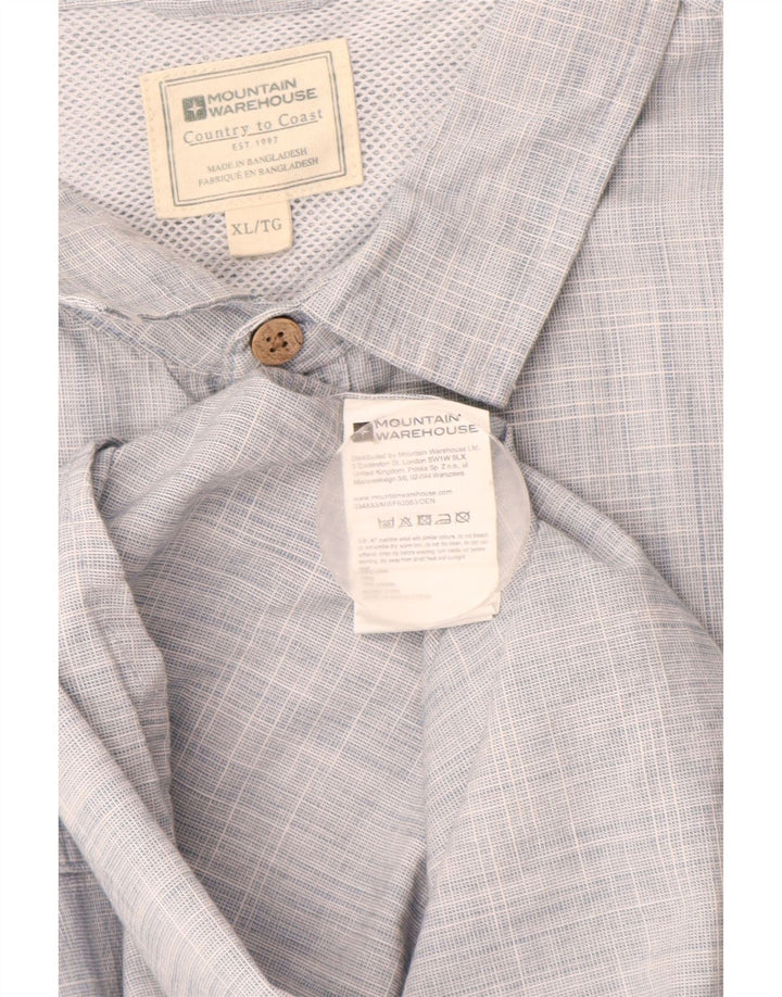 Ανδρικό κοντομάνικο πουκάμισο Mountain Warehouse XL Μπλε βαμβακερό