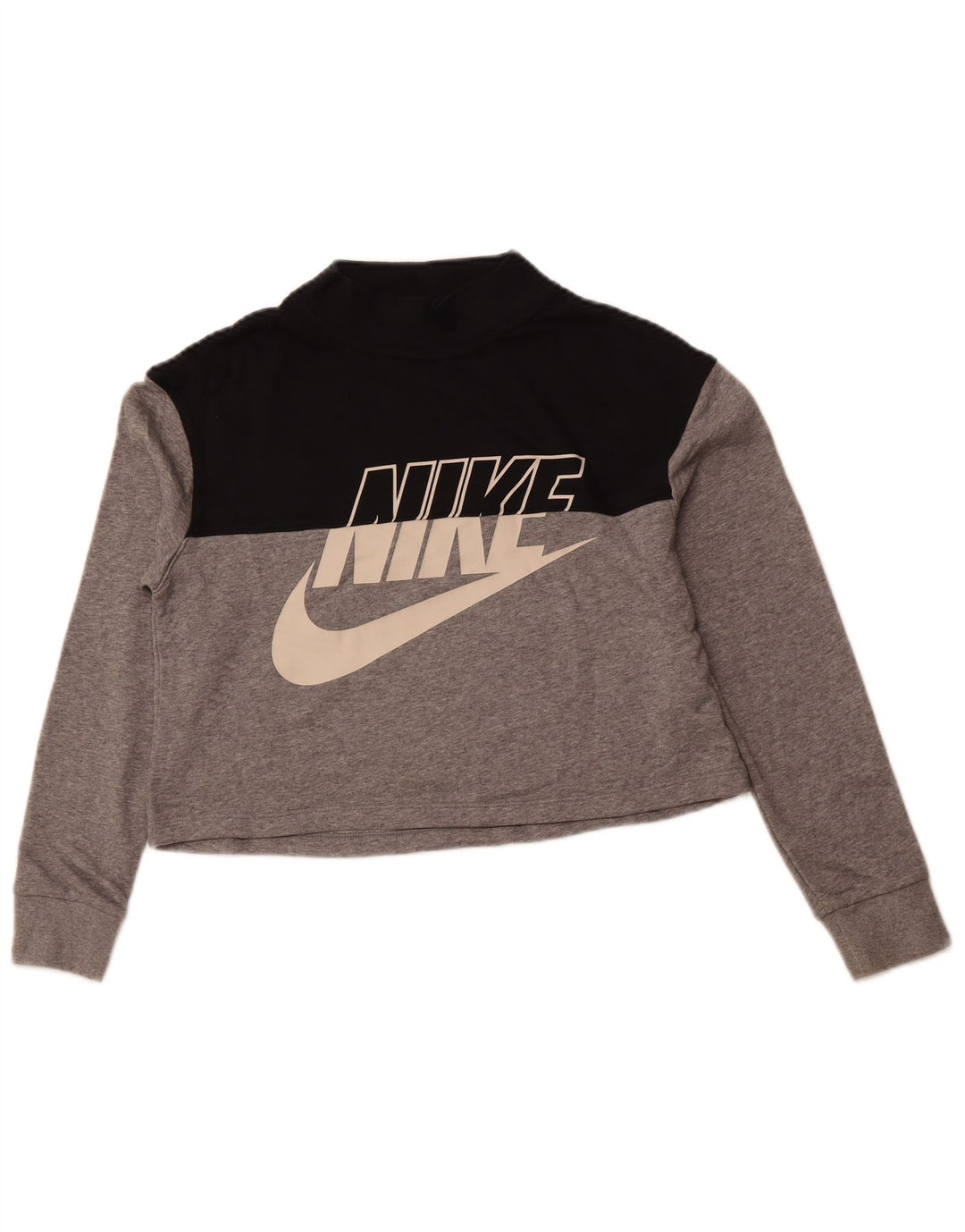Φούτερ NIKE Girls Crop Standard Fit Jumper 13-14 Years XL Grey