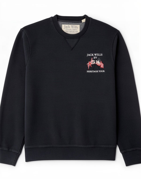 Jack Wills Ανδρικό γραφικό φούτερ Jumper Medium Navy Blue Cotton