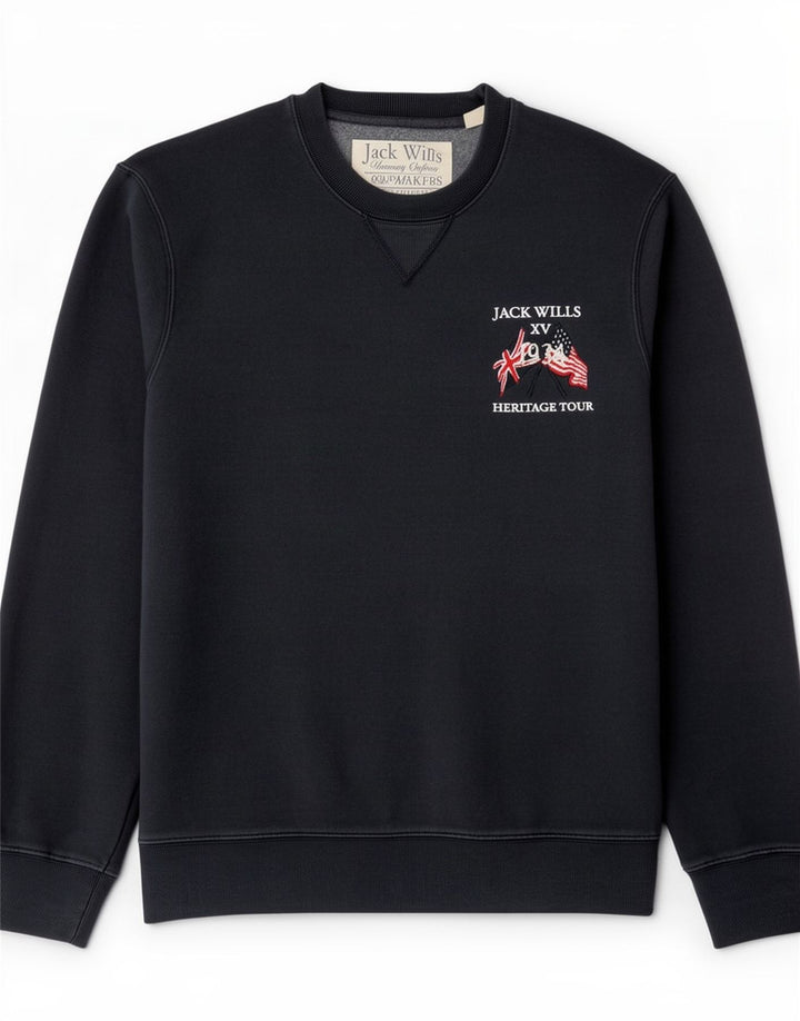 Jack Wills Ανδρικό γραφικό φούτερ Jumper Medium Navy Blue Cotton