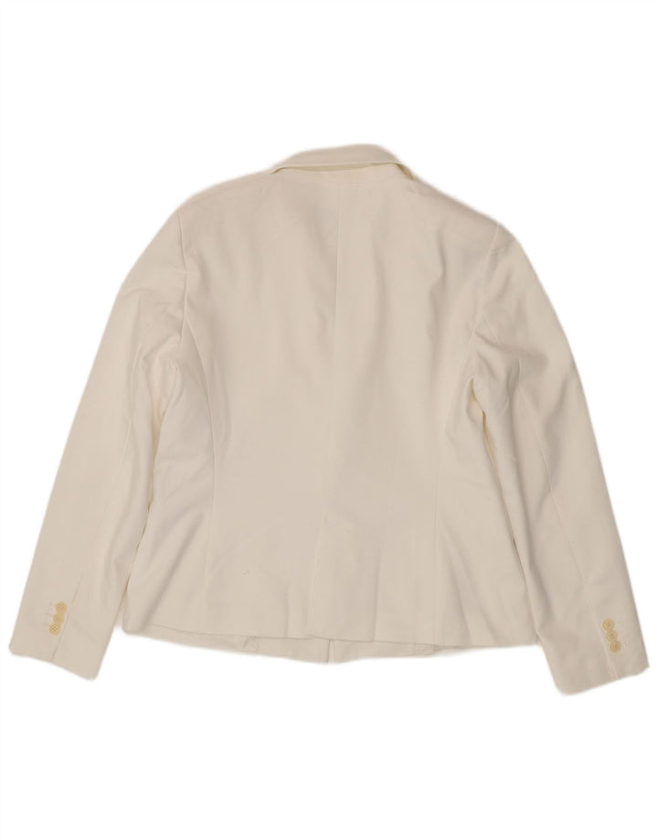 ZARA Γυναικείο Μπουφάν Blazer UK 18 XL Λευκός Πολυεστέρας