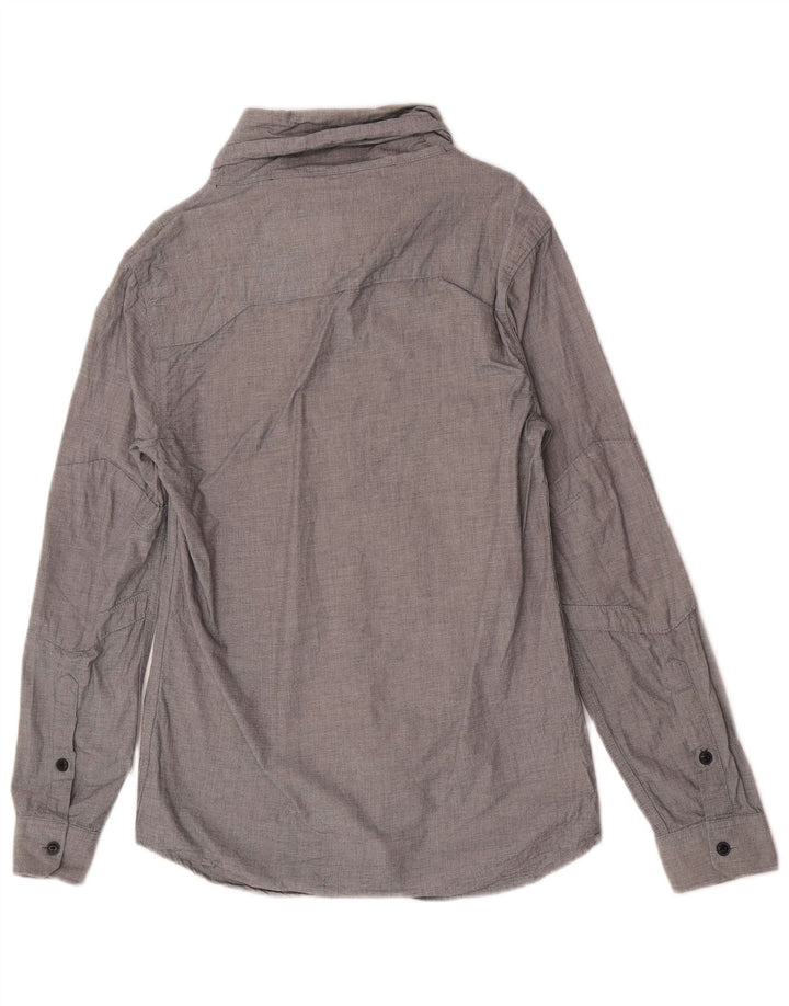 Jack & Jones Ανδρικό πουκάμισο με λαιμόκοψη μικρό γκρι βαμβακερό