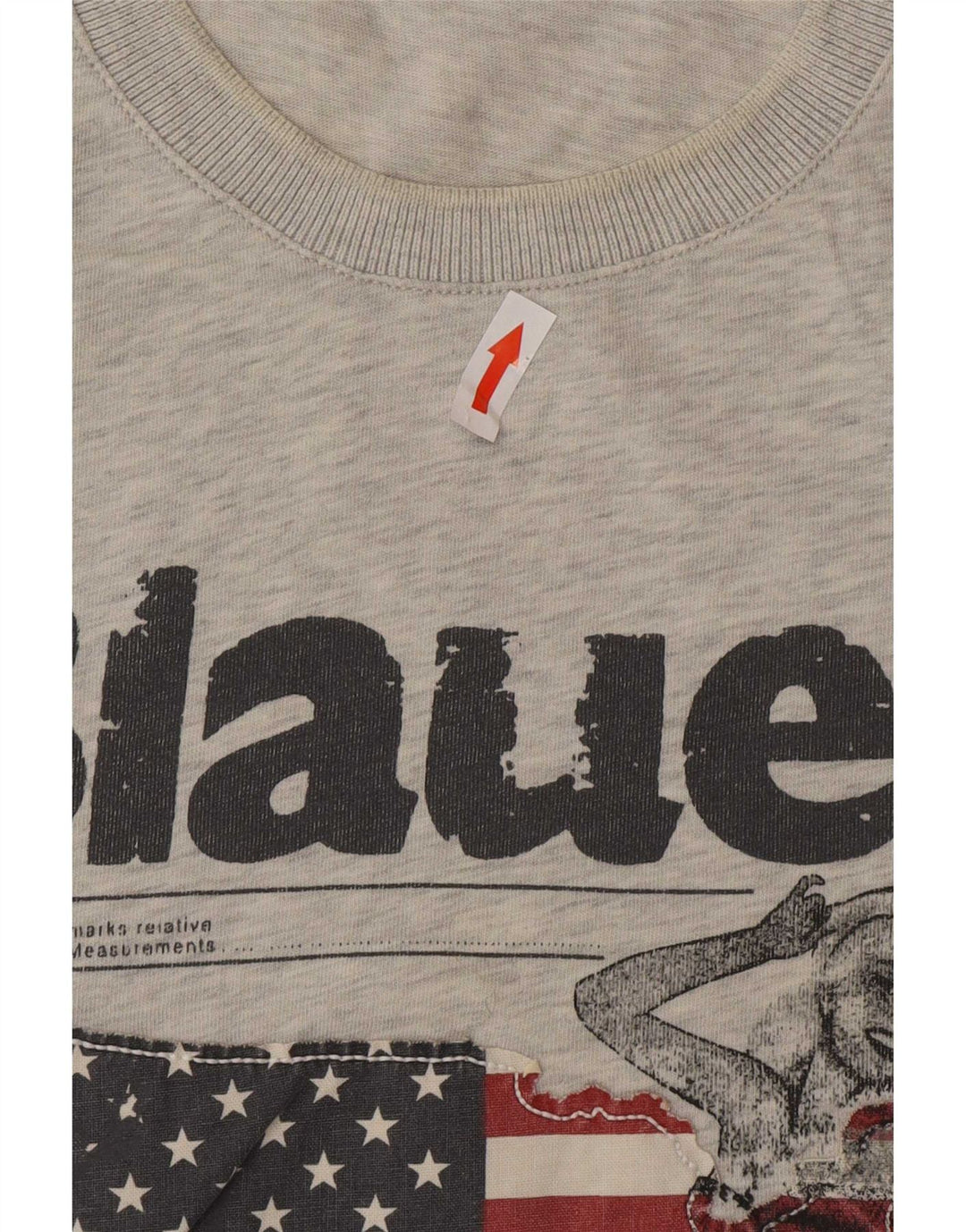 Ανδρικό γραφικό T-Shirt Blauer Top Μεσαίο γκρι βαμβακερό