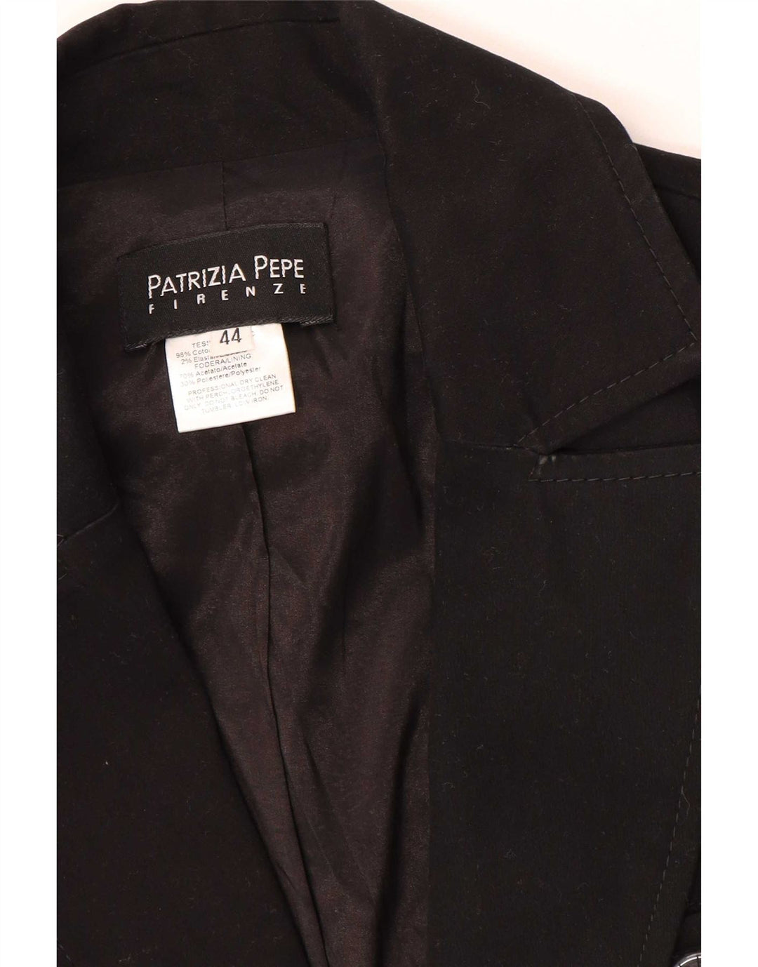 Patrizia Pepe Γυναικείο Μπουφάν Blazer 2 Κουμπιών IT 44 Μεσαίο Μαύρο Βαμβακερό