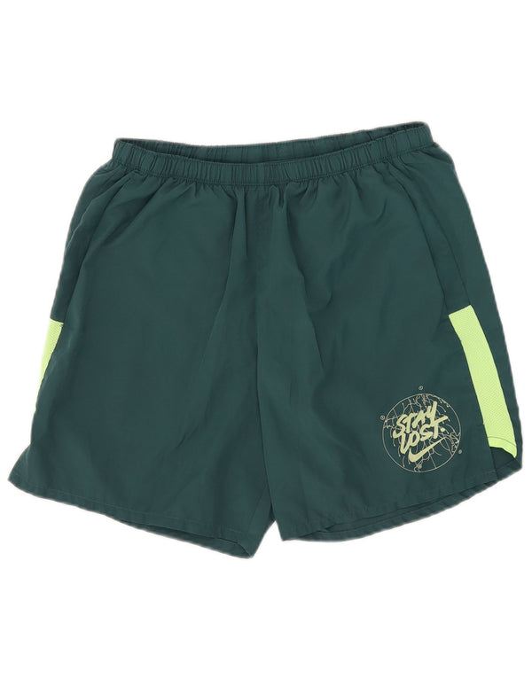 Ανδρικό γραφικό αθλητικό σορτς Nike Dri Fit με μεγάλο πράσινο χρώμα πολυεστέρα