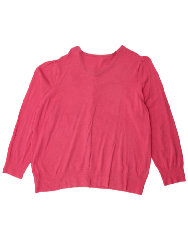 Marks & Spencer Γυναικεία ζακέτα πουλόβερ UK 24 4XL Ροζ βισκόζη