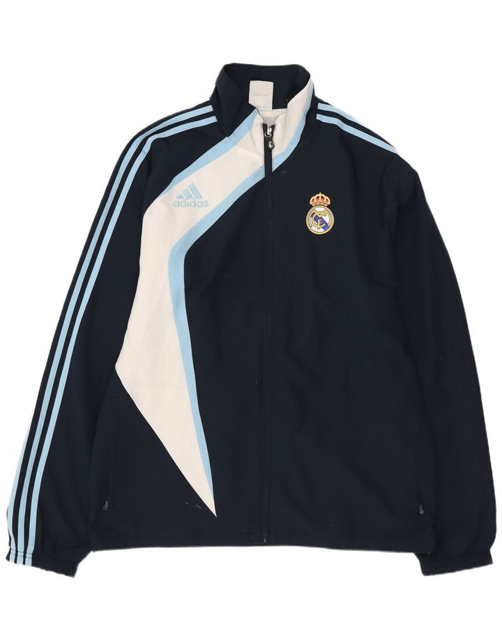 Ανδρικό μπουφάν ADIDAS Real Madrid Rain UK 40/42 Medium Navy Blue Colourblock