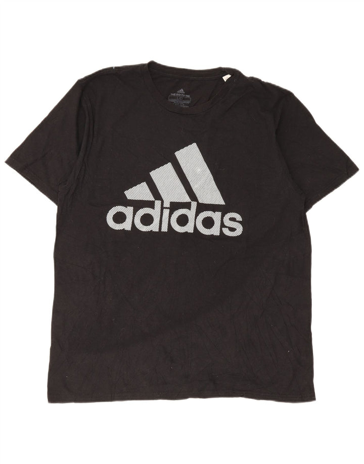Ανδρικό γραφικό T-Shirt Adidas Top Large Μαύρο