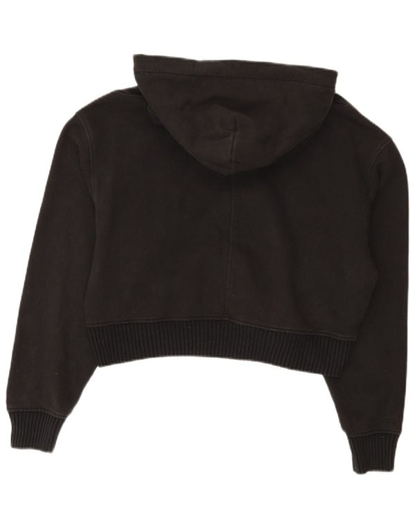 Calvin Klein Jeans Γυναικεία Crop Oversized Hoodie Jumper UK 10 Small Black