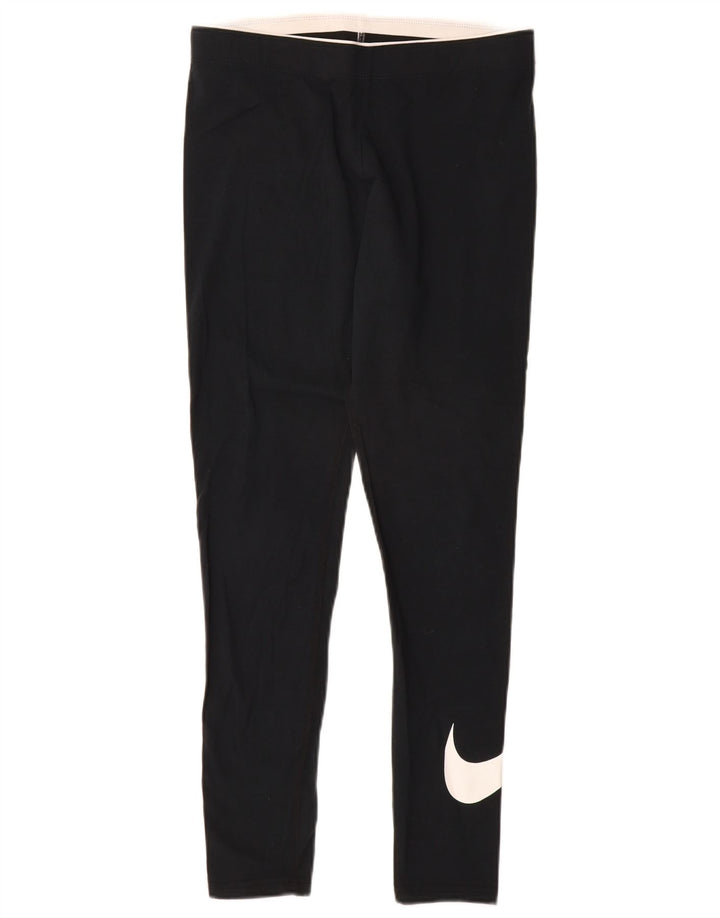 Γυναικεία γραφικά κολάν Nike UK 12 μεσαίο μαύρο βαμβακερό