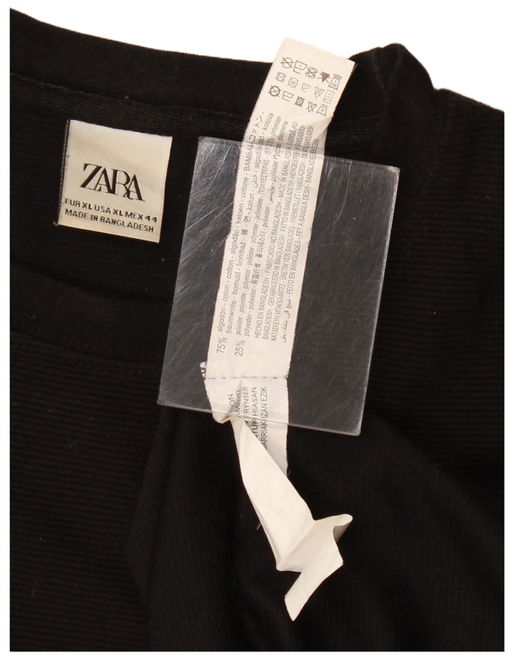 Zara Ανδρικό T-Shirt Top XL Μαύρο βαμβακερό