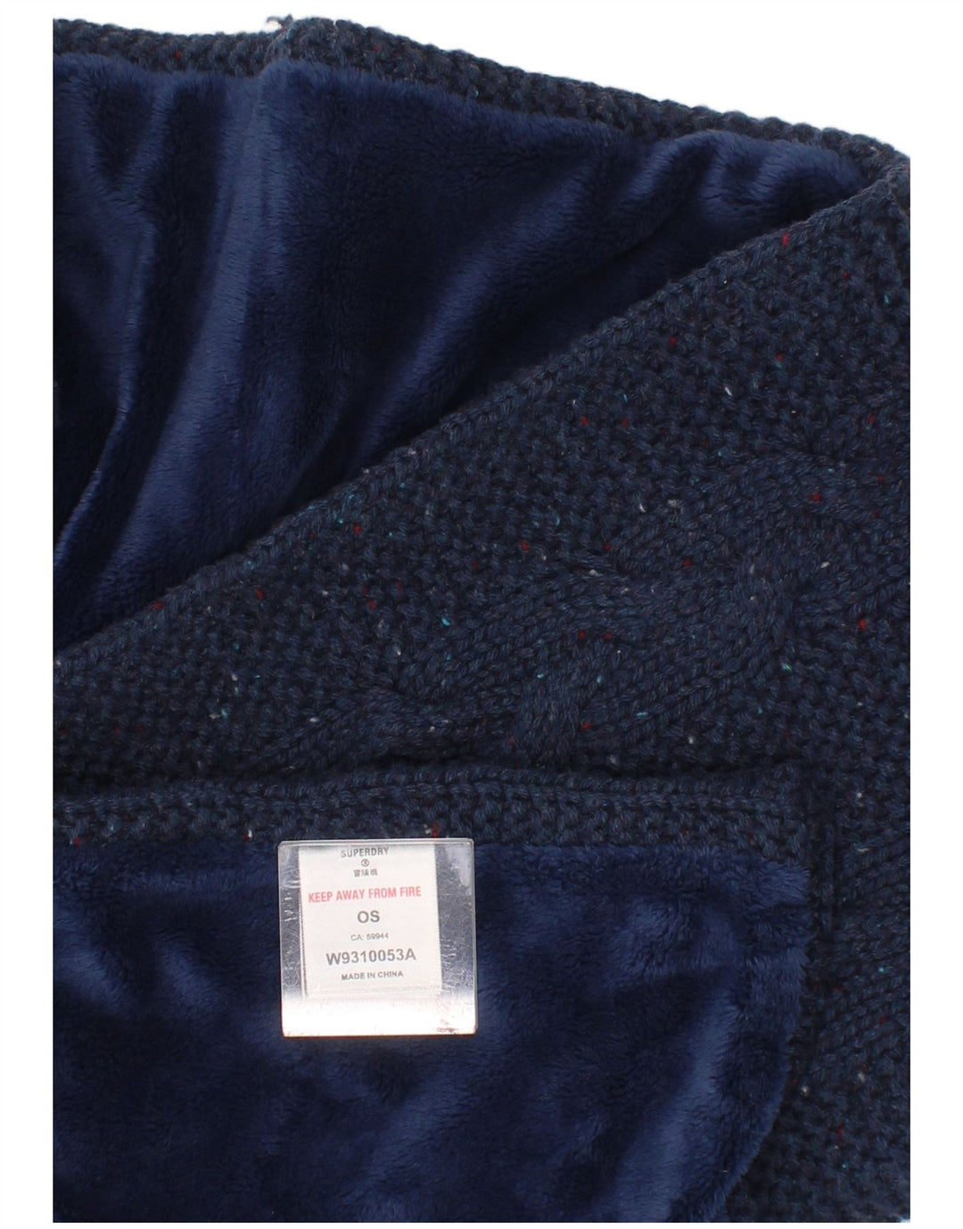 Γυναικείο πλεκτό ορθογώνιο φουλάρι Superdry One Size Navy Blue Flecked Winter