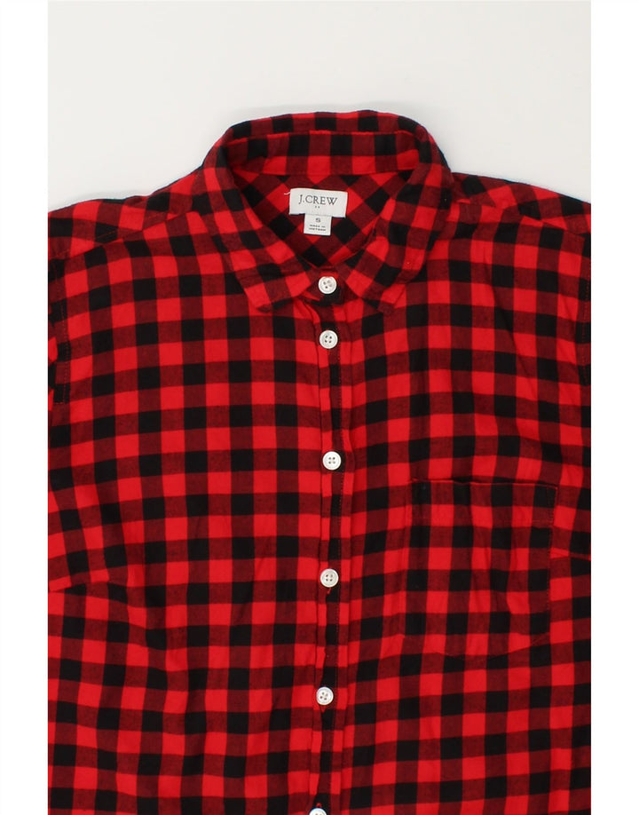 J. CREW Womens Flannel Shirt UK 10 Small Red Gingham Cotton Vintage J. Crew and Second-Hand J. Crew from Messina Hembry 