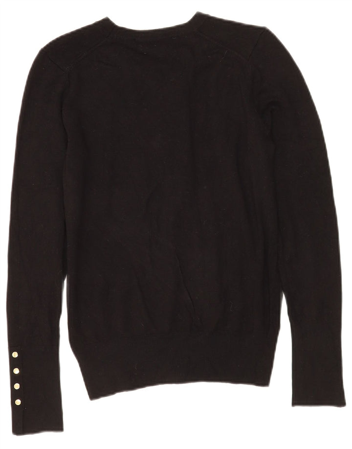 Zara Γυναικείο πουλόβερ με λαιμόκοψη UK 12 Medium Μαύρο