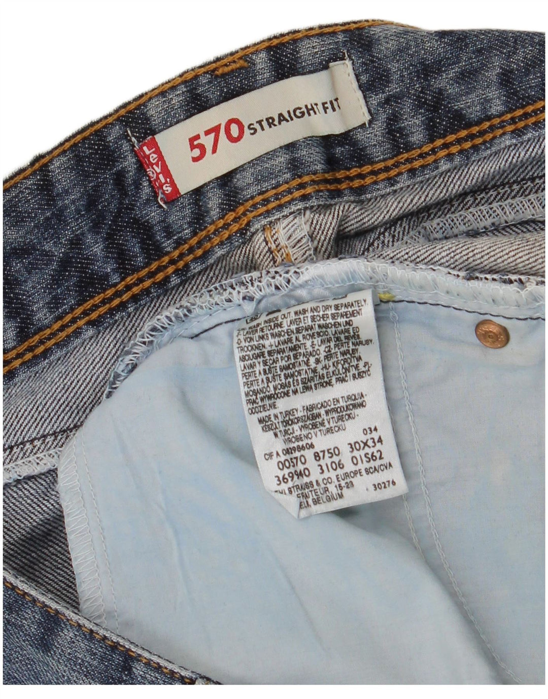 LEVI'S Γυναικείο τζιν 570 ίσιο W30 L34 Μπλε βαμβακερό