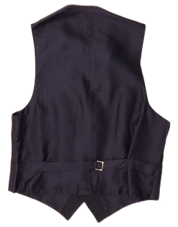 Vintage Mens Waistcoat Small Navy Blue Pinstripe