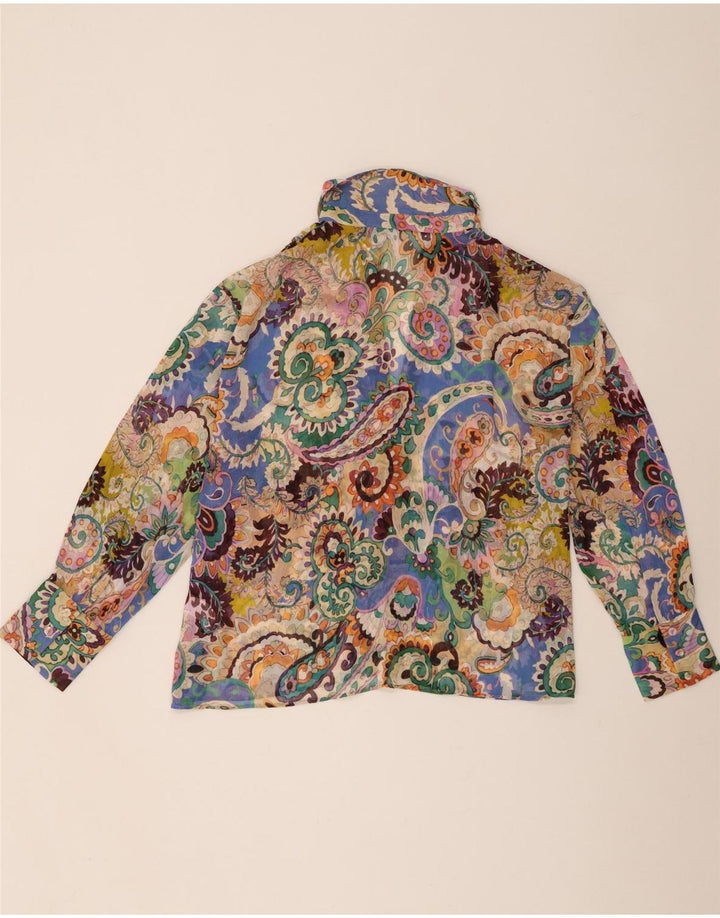 Zara Γυναικείο πουκάμισο Oversized Μπλούζα UK 14 Medium πολύχρωμο Paisley