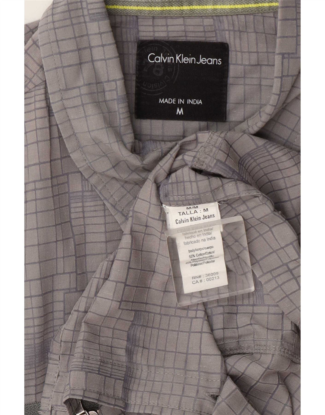 Ανδρικό πουκάμισο Calvin Klein Jeans Medium Grey Check Cotton