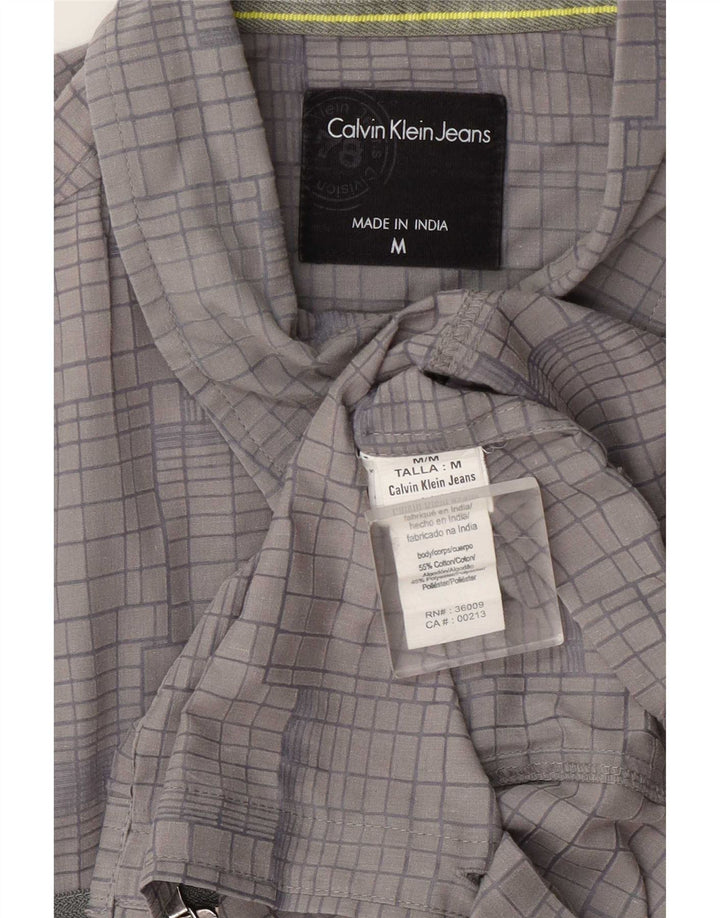 Ανδρικό πουκάμισο Calvin Klein Jeans Medium Grey Check Cotton