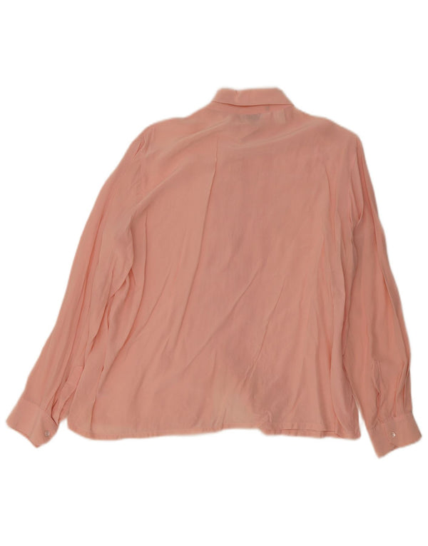 Silkhana by Lady Manhattan Γυναικείο πουκάμισο μπλούζα UK 22 3XL Pink Silk