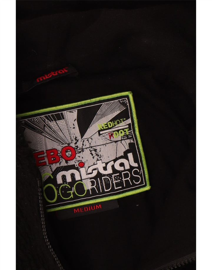 Mistral Ανδρικό μπουφάν Fleece με κουκούλα UK 38 Medium Μαύρο Πολυεστέρας