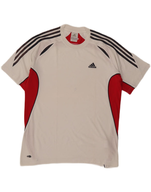 Ανδρικό T-shirt Adidas Climalite Top UK 40/42 Medium White Colourblock