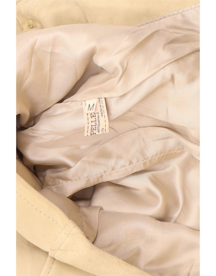 Vintage Γυναικείο Suede Jacket UK 12 Medium Beige Leather