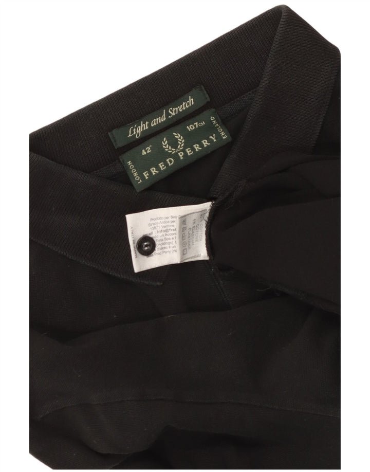 Fred Perry Ανδρικό μακρυμάνικο μπλουζάκι πόλο, μεσαίο μαύρο βαμβακερό
