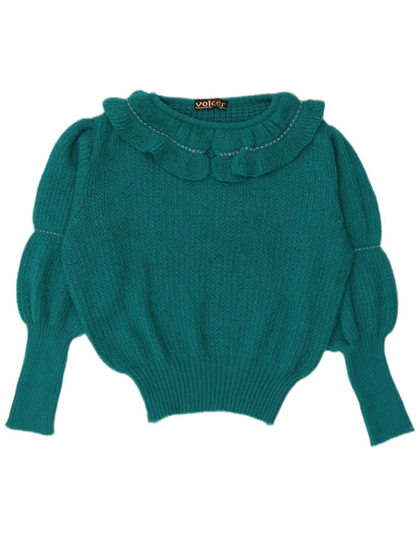 Vintage γυναικείο πουλόβερ με λαιμόκαυμα IT 46 Large Green Mohair