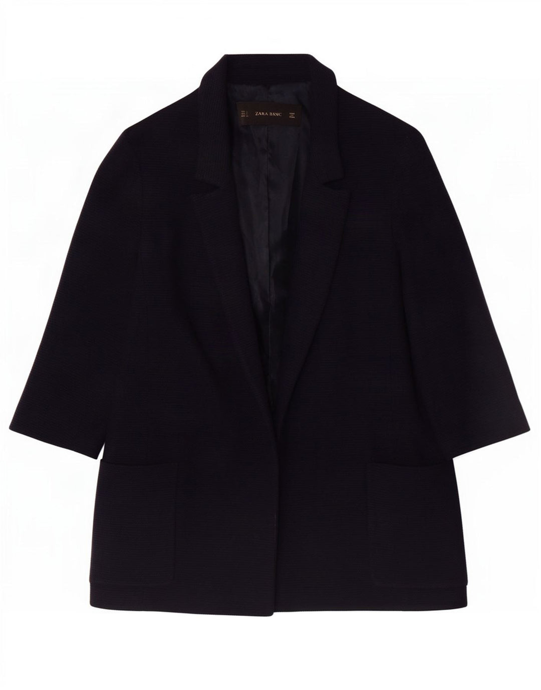 Zara Γυναικείο μπουφάν με ανοιχτό μανίκι 3/4 UK 10 Small Navy Blue