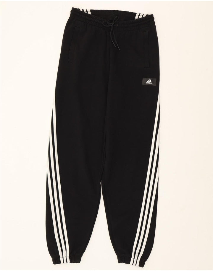 Γυναικεία αθλητική φόρμα ADIDAS Παντελόνι Joggers UK 8/10 Μικρό μαύρο βαμβακερό