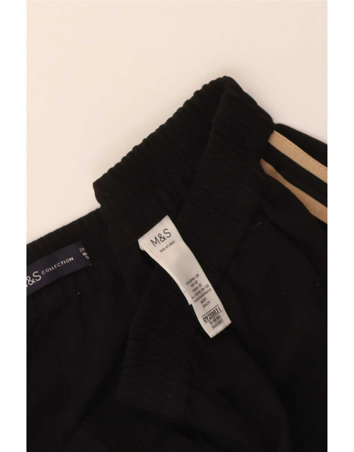 Marks & Spencer Γυναικεία φόρμα παντελόνια Crop UK 24 4XL Μαύρο Πολυεστέρας