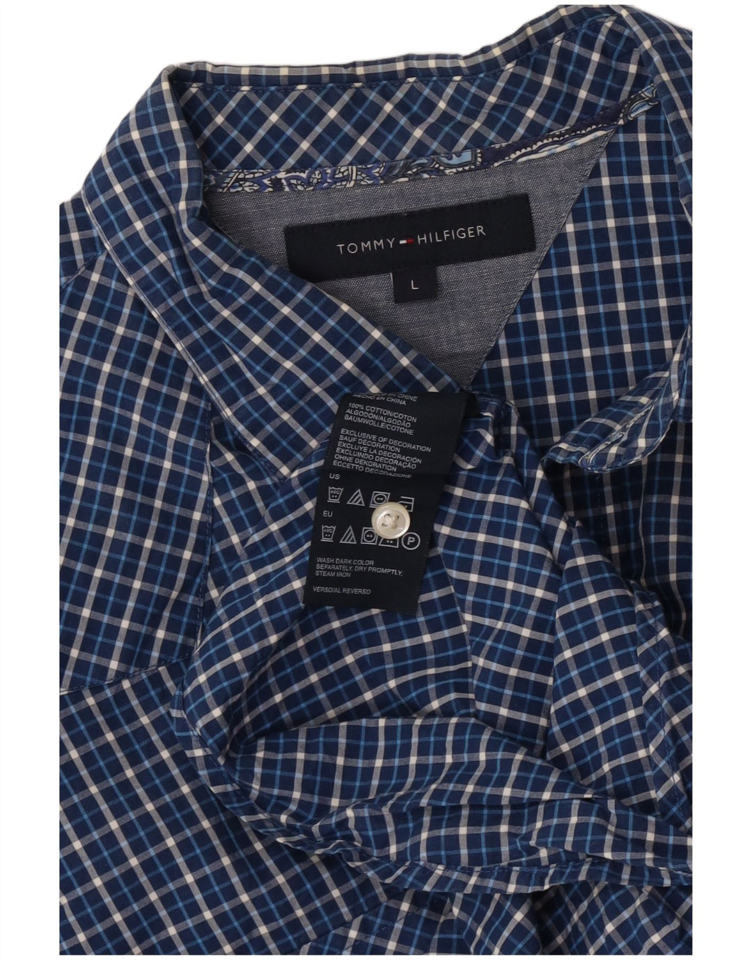 Ανδρικό πουκάμισο Tommy Hilfiger Large Blue Check Cotton