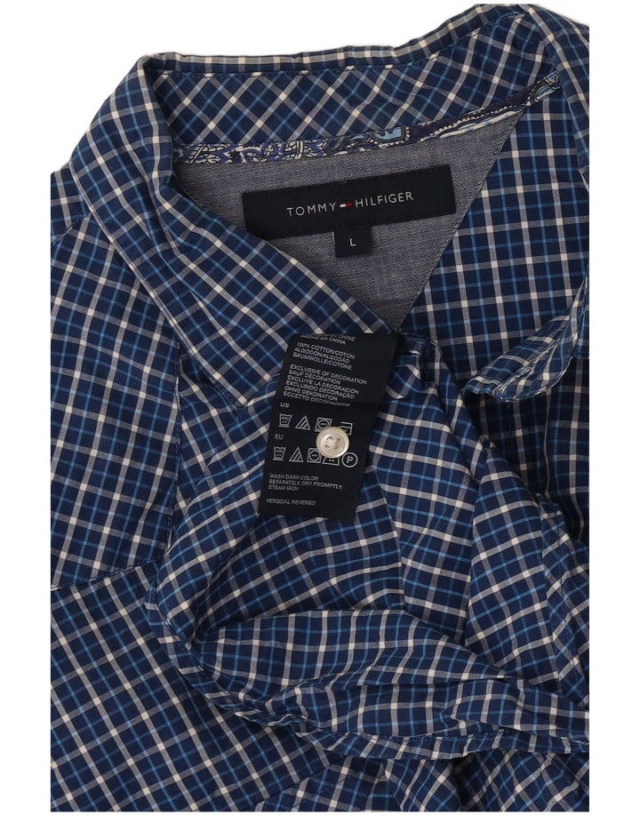 Ανδρικό πουκάμισο Tommy Hilfiger Large Blue Check Cotton