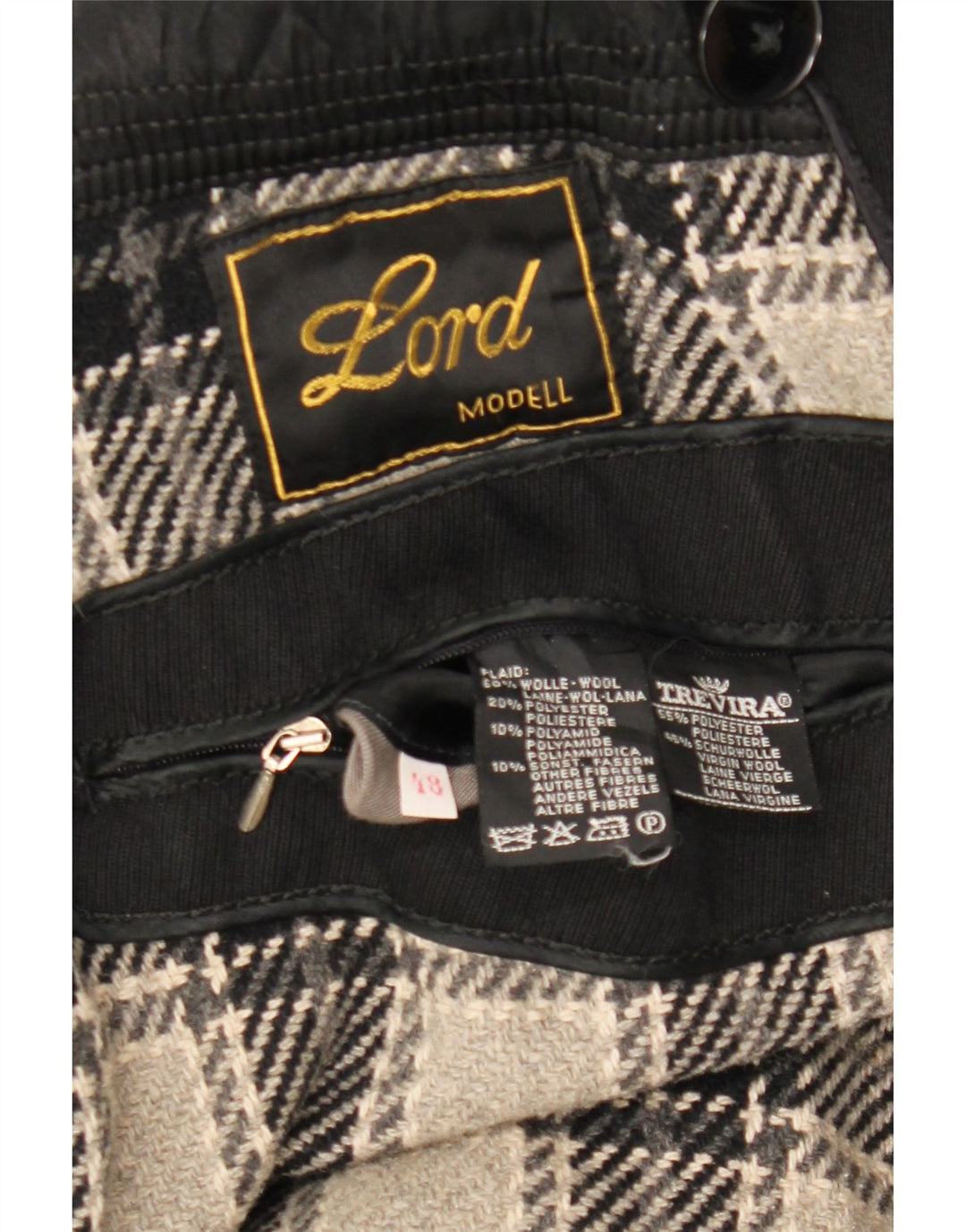 Ανδρική καμπαρντίνα LORD IT 48 Μεσαίο μαύρο μαλλί