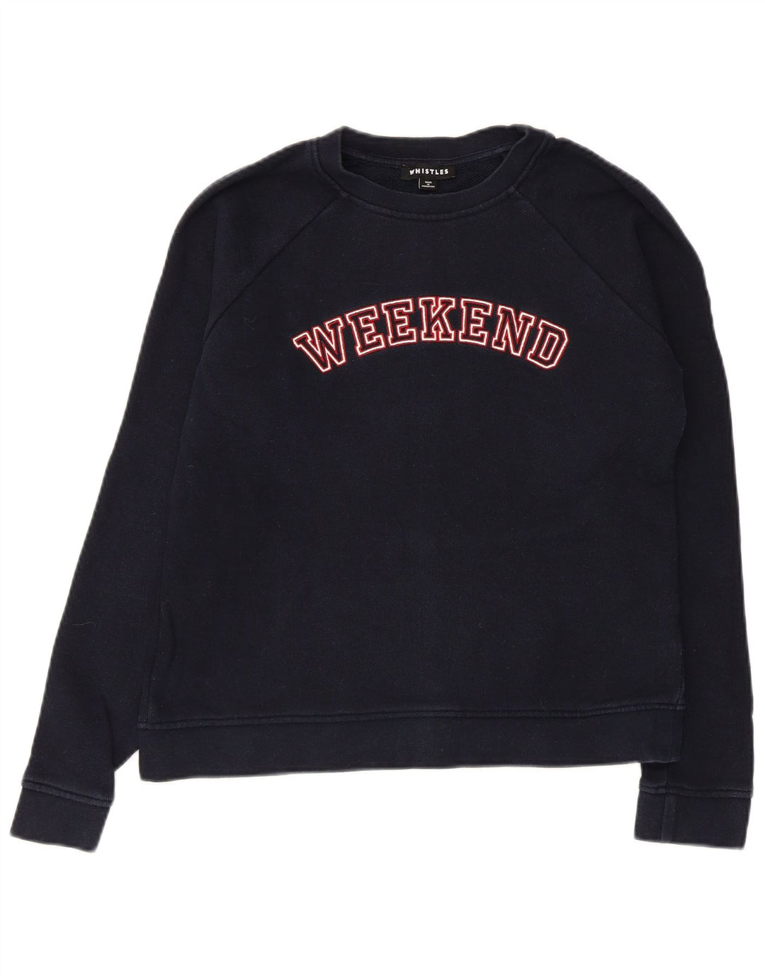 WHISTLE Γυναικεία γραφική φούτερ Weekend Jumper UK 10 Small Navy Blue