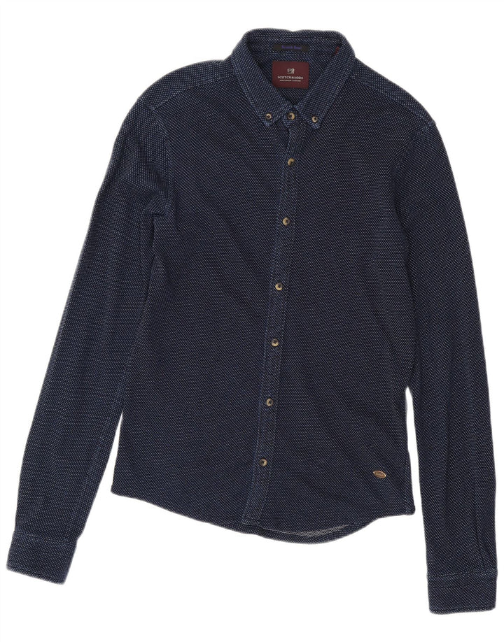 Ανδρικό πουκάμισο Scotch & Soda, Βαμβακερό μεσαίο μπλε ναυτικό