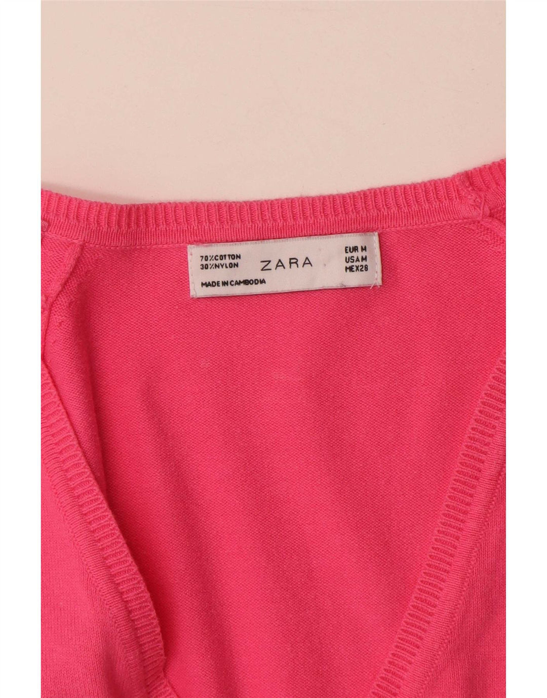 Zara Γυναικείο πουλόβερ UK 12 Ροζ Βαμβακερό