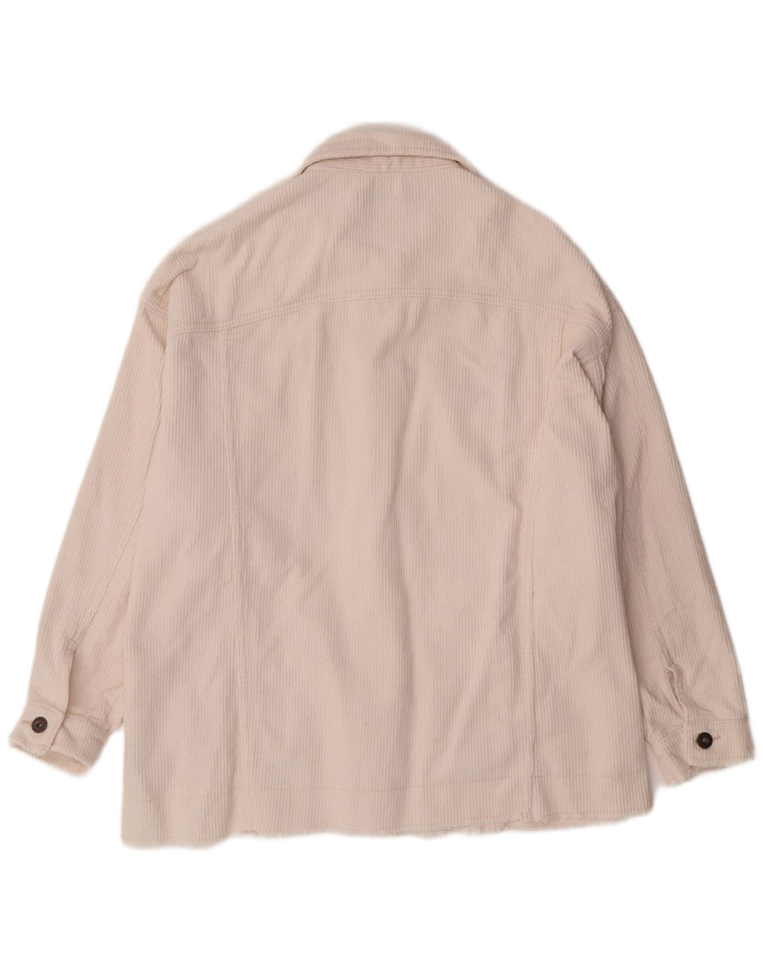 ZARA Γυναικείο Κοτλέ Μπουφάν UK 16 Large Off White Βαμβακερό