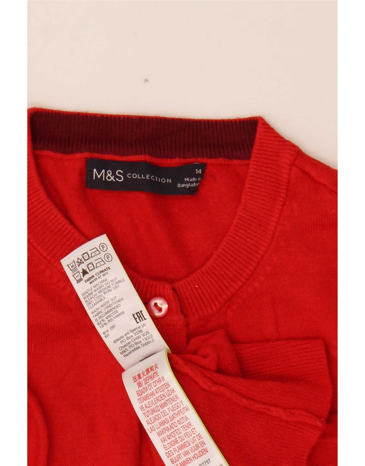 Marks & Spencer Γυναικεία ζακέτα Crop UK 14 μεσαία κόκκινη βισκόζη