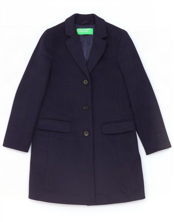 Γυναικείο παλτό Benetton UK 8 Small Navy Blue Wool