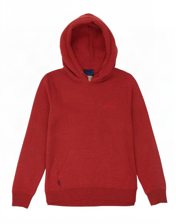 Superdry γυναικείο φούτερ με κουκούλα UK 12 μεσαίο βαμβακερό μπορντό