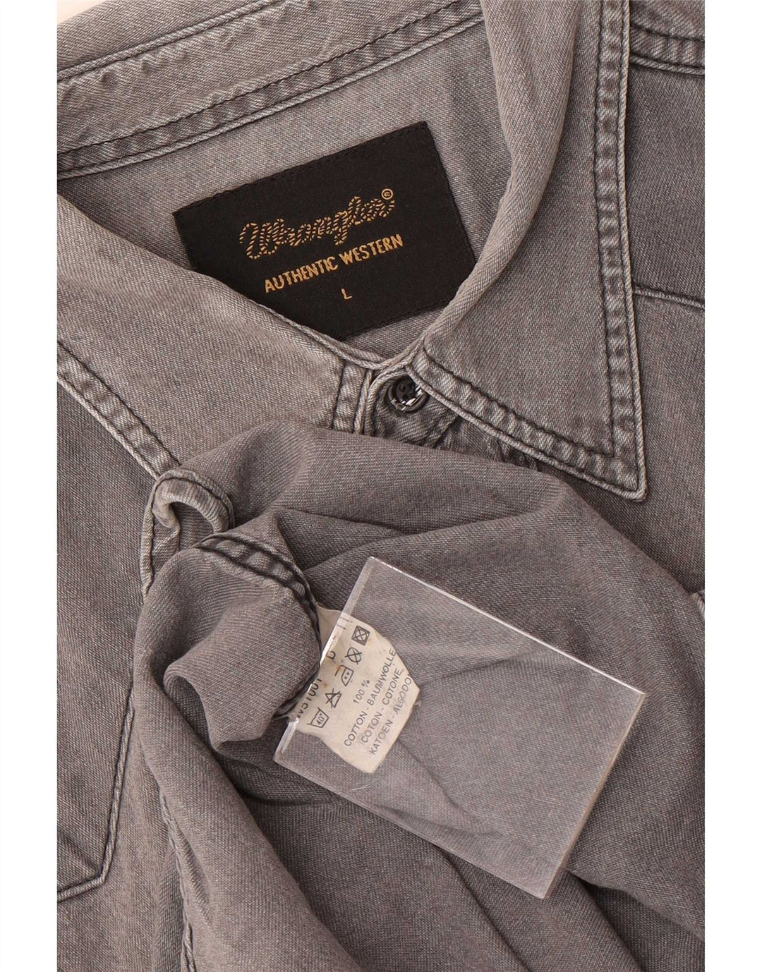 Ανδρικό τζιν πουκάμισο Wrangler μεγάλο γκρι βαμβακερό